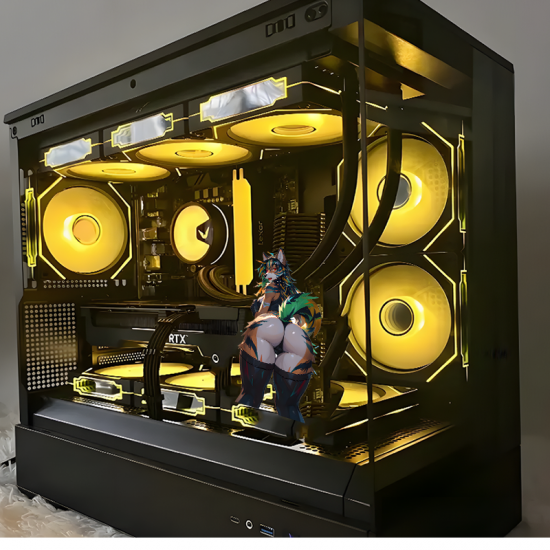 Furry Girl with Lamborghini Sticker, suitable for hard luggage, carry-ons, and travel accessories.