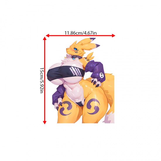 Furry Anthro Character with Lamborghini Background Art, suitable for decorating envelopes, letters, and invitation cards.