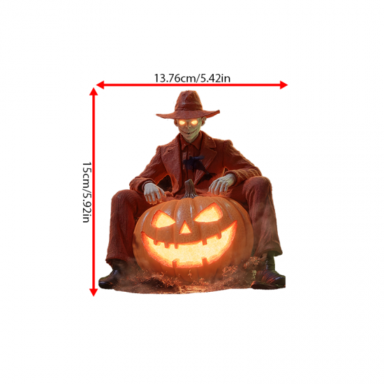 Halloween Man on Pumpkin Statue, vibrant colors perfect for art projects, collages, and crafts.