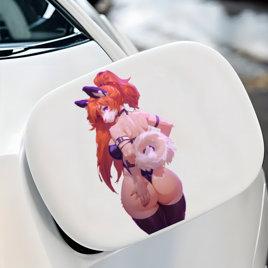 Furry Fox Girl Art Print, vibrant colors perfect for art projects, collages, and crafts.