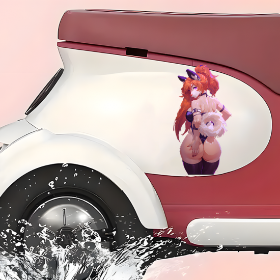 Furry Fox Girl Art Print, vibrant colors perfect for art projects, collages, and crafts.