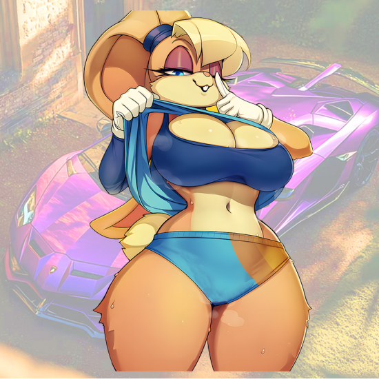 Bunny Girl and Purple Car, ideal for customizing your airpods case or headphone stand.