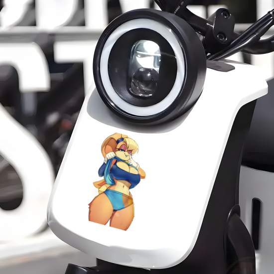 Bunny Girl and Purple Car, ideal for customizing your airpods case or headphone stand.