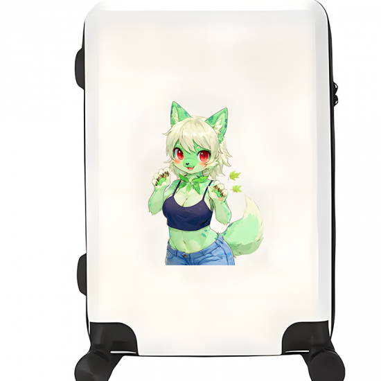 Leaf Green Furry Girl with Leaves, cute design suitable for party favors, goodie bags, and rewards.