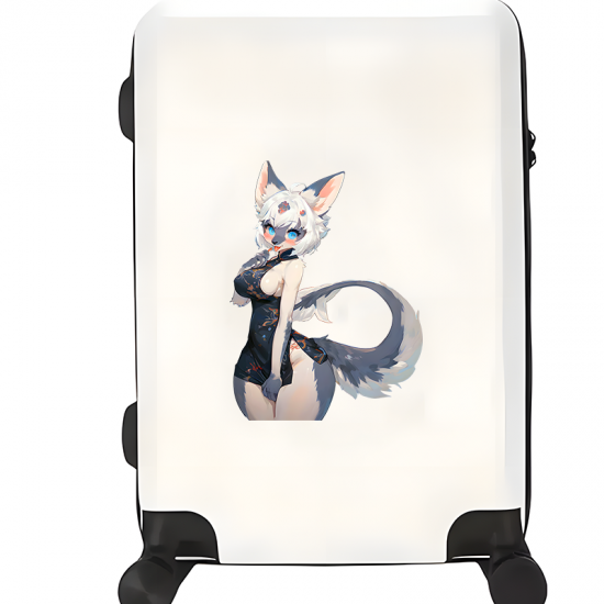 Anime Fox Girl in Cheongsam Dress, suitable for fixing up old furniture or adding flair to new items.