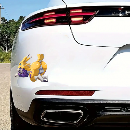 Renamon Car Sticker, adds style to your daily planner, notebook, and office supplies. Vinyl car decals suitable for cars, motorcycles, laptops, computers, backpacks, water bottles, and more.