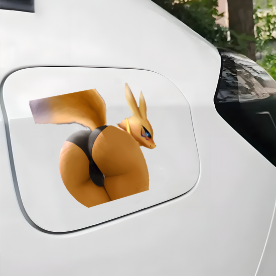 Foxgirl Booty Car Sticker, vibrant colors perfect for art projects, collages, and crafts. Vinyl car decals suitable for cars, motorcycles, laptops, computers, backpacks, water bottles, and more.