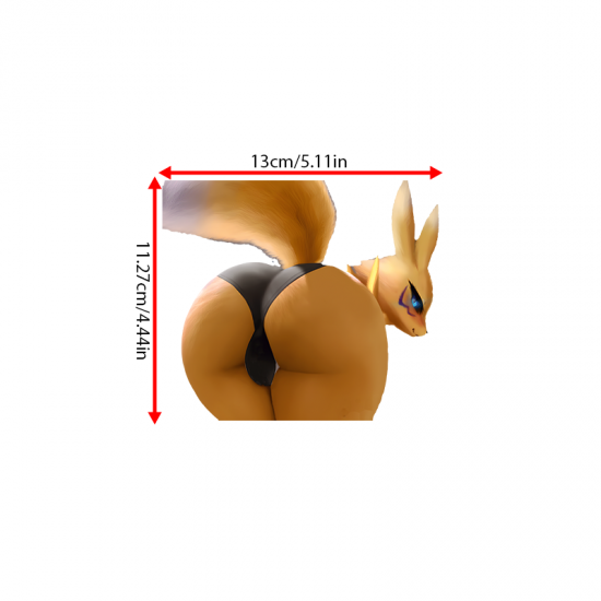 Foxgirl Booty Car Sticker, vibrant colors perfect for art projects, collages, and crafts. Vinyl car decals suitable for cars, motorcycles, laptops, computers, backpacks, water bottles, and more.