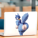 Blue Furry Anthro Girl with Car Sticker, residue-free removal, perfect for rented spaces and laptops. Vinyl car decals suitable for cars, motorcycles, laptops, computers, backpacks, water bottles, and more.