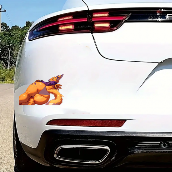 Sexy Furry Car Decal, versatile decal for tablets, smartphones, and power banks. Vinyl car decals suitable for cars, motorcycles, laptops, computers, backpacks, water bottles, and more.