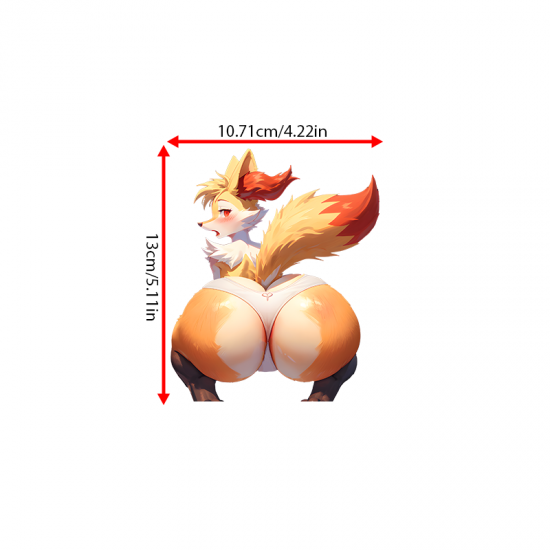 Braixen Booty Car Sticker Decal, ideal for water bottles, hydro flasks, phones, tablets, and car bumpers. Vinyl car decals suitable for cars, motorcycles, laptops, computers, backpacks, water bottles, and more.