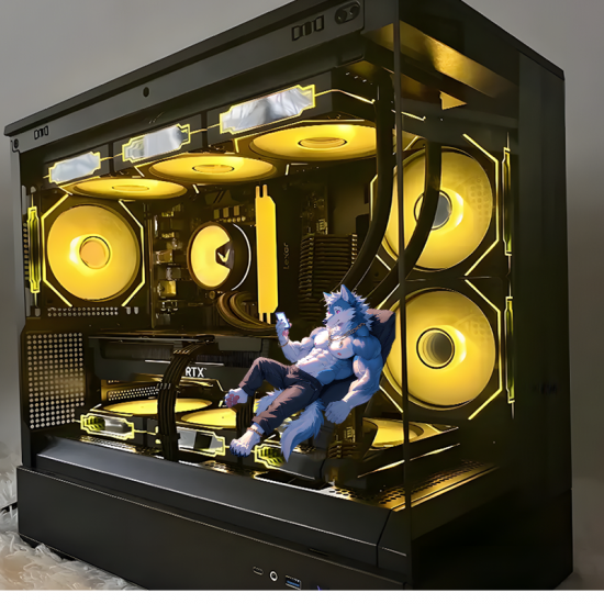 Muscular Furry Wolf Relaxing With Phone Sticker, residue-free removal, perfect for rented spaces and laptops. Vinyl car decals suitable for cars, motorcycles, laptops, computers, backpacks, water bottles, and more.