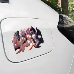 Furry Girls with Wings Sticker, perfect for teachers to use as rewards or classroom decorations. Vinyl car decals suitable for cars, motorcycles, laptops, computers, backpacks, water bottles, and more.