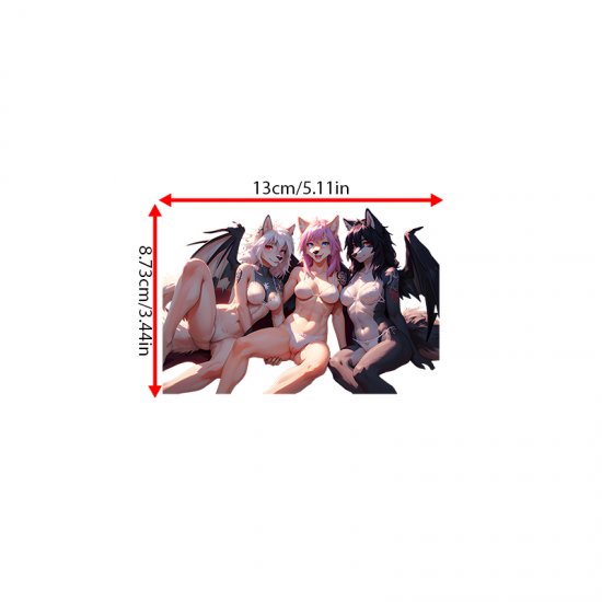 Furry Girls with Wings Sticker, perfect for teachers to use as rewards or classroom decorations. Vinyl car decals suitable for cars, motorcycles, laptops, computers, backpacks, water bottles, and more.