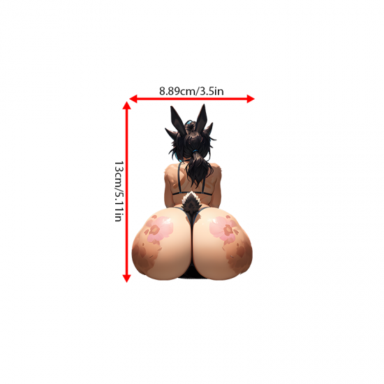 Bunny Girl Car Decal - VIP-72, suitable for hard luggage, carry-ons, and travel accessories. Vinyl car decals suitable for cars, motorcycles, laptops, computers, backpacks, water bottles, and more.