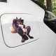 Sexy Furry Fox Girl with Purple Car Sticker, suitable for hard luggage, carry-ons, and travel accessories. Vinyl car decals suitable for cars, motorcycles, laptops, computers, backpacks, water bottles, and more.