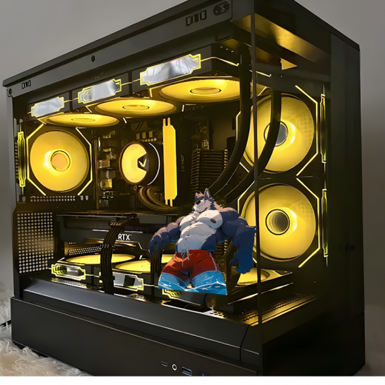 Muscular Wolf Furry in Swim Trunks Sticker, durable sticker for toolboxes, hard hats, and construction gear. Vinyl car decals suitable for cars, motorcycles, laptops, computers, backpacks, water bottles, and more.