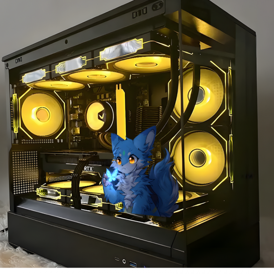 Blue Anime Fox with Butterfly Sticker, suitable for smooth surfaces like glass, mirrors, windows, and tiles. Vinyl car decals suitable for cars, motorcycles, laptops, computers, backpacks, water bottles, and more.