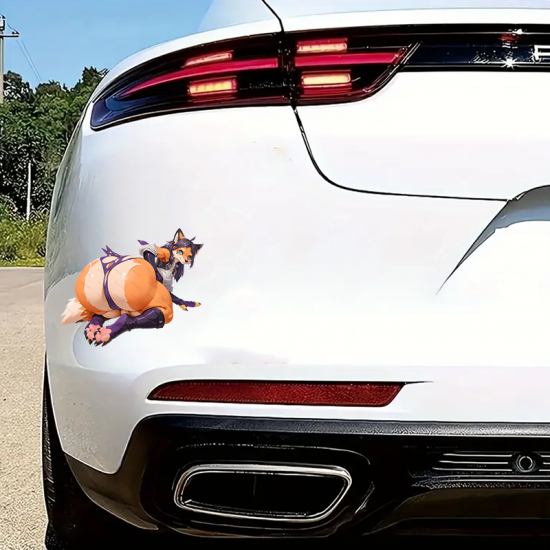 Sexy Furry Fox Girl Sticker Decal, make your belongings stand out with this unique vinyl sticker. Vinyl car decals suitable for cars, motorcycles, laptops, computers, backpacks, water bottles, and more.