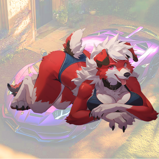 Lycanroc Girl on Car Sticker, durable and weather-resistant, perfect for outdoor gear and vehicles. Vinyl car decals suitable for cars, motorcycles, laptops, computers, backpacks, water bottles, and more.