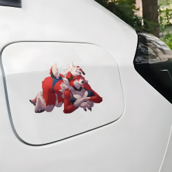 Lycanroc Girl on Car Sticker, durable and weather-resistant, perfect for outdoor gear and vehicles. Vinyl car decals suitable for cars, motorcycles, laptops, computers, backpacks, water bottles, and more.