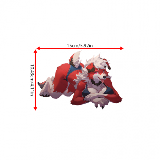 Lycanroc Girl on Car Sticker, durable and weather-resistant, perfect for outdoor gear and vehicles. Vinyl car decals suitable for cars, motorcycles, laptops, computers, backpacks, water bottles, and more.
