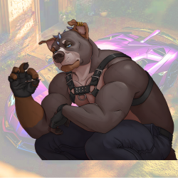 Muscular Dog Anthro Sticker, durable sticker for toolboxes, hard hats, and construction gear. Vinyl car decals suitable for cars, motorcycles, laptops, computers, backpacks, water bottles, and more.