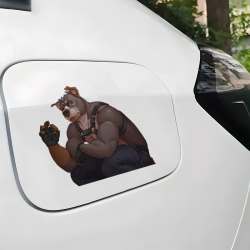 Muscular Dog Anthro Sticker, durable sticker for toolboxes, hard hats, and construction gear. Vinyl car decals suitable for cars, motorcycles, laptops, computers, backpacks, water bottles, and more.