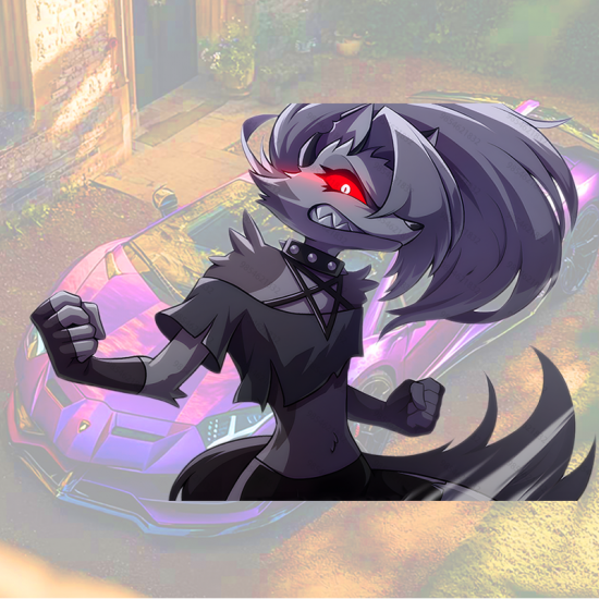 Helluva Boss Loona Angry Anime Car Decal Sticker, suitable for smooth surfaces like glass, mirrors, windows, and tiles. Vinyl car decals suitable for cars, motorcycles, laptops, computers, backpacks, water bottles, and more.