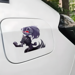 Helluva Boss Loona Angry Anime Car Decal Sticker, suitable for smooth surfaces like glass, mirrors, windows, and tiles. Vinyl car decals suitable for cars, motorcycles, laptops, computers, backpacks, water bottles, and more.