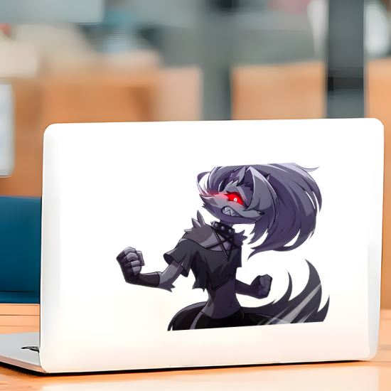 Helluva Boss Loona Angry Anime Car Decal Sticker, suitable for smooth surfaces like glass, mirrors, windows, and tiles. Vinyl car decals suitable for cars, motorcycles, laptops, computers, backpacks, water bottles, and more.