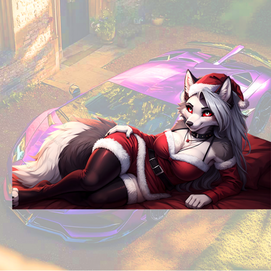 Christmas Loona Wolf Girl Car Sticker Decal, ideal for customizing your airpods case or headphone stand. Vinyl car decals suitable for cars, motorcycles, laptops, computers, backpacks, water bottles, and more.