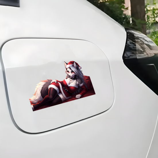 Christmas Loona Wolf Girl Car Sticker Decal, ideal for customizing your airpods case or headphone stand. Vinyl car decals suitable for cars, motorcycles, laptops, computers, backpacks, water bottles, and more.