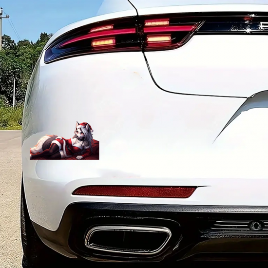 Christmas Loona Wolf Girl Car Sticker Decal, ideal for customizing your airpods case or headphone stand. Vinyl car decals suitable for cars, motorcycles, laptops, computers, backpacks, water bottles, and more.