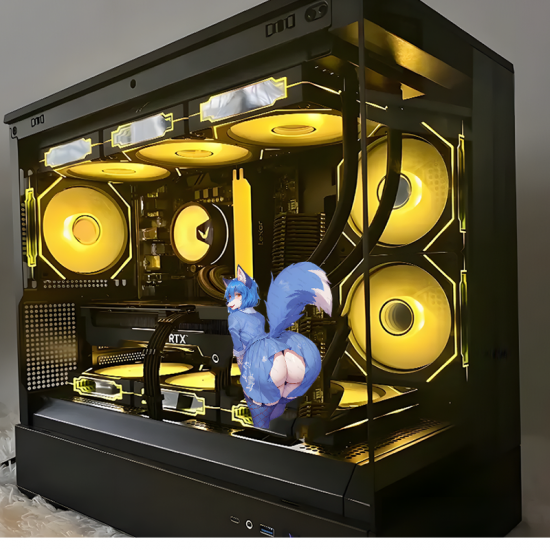 Blue Furry Girl Car Decal - VIP-89, a fun way to personalize your lunch box, cooler, or thermos. Vinyl car decals suitable for cars, motorcycles, laptops, computers, backpacks, water bottles, and more.