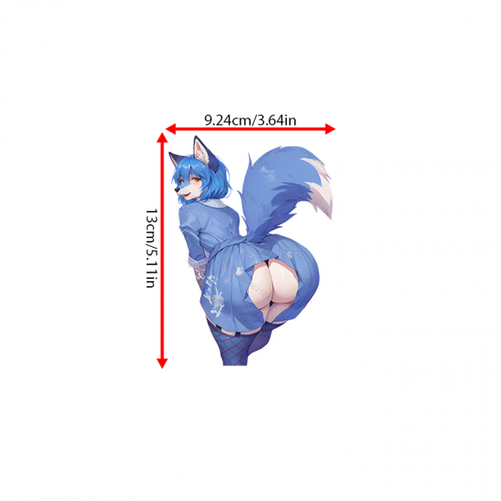 Blue Furry Girl Car Decal - VIP-89, a fun way to personalize your lunch box, cooler, or thermos. Vinyl car decals suitable for cars, motorcycles, laptops, computers, backpacks, water bottles, and more.