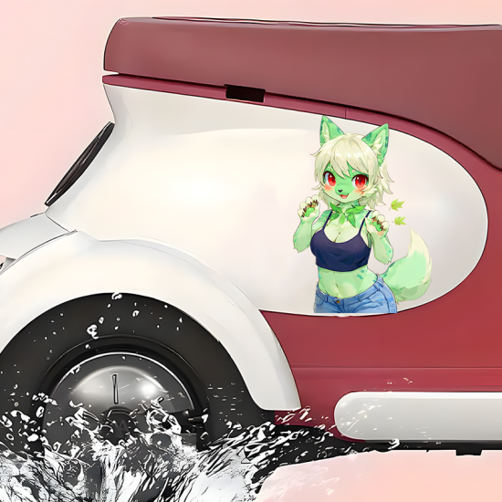 Leafy Green Furry Girl Sticker, adds style to your daily planner, notebook, and office supplies. Vinyl car decals suitable for cars, motorcycles, laptops, computers, backpacks, water bottles, and more.