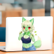 Leafy Green Furry Girl Sticker, adds style to your daily planner, notebook, and office supplies. Vinyl car decals suitable for cars, motorcycles, laptops, computers, backpacks, water bottles, and more.