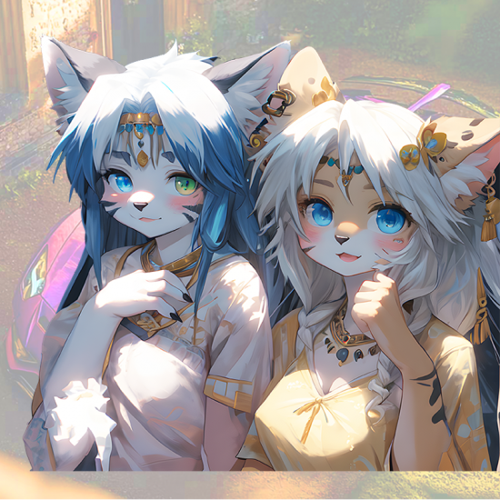 Anime Catgirl Duo Sticker, premium vinyl material suitable for both indoor and outdoor use. Vinyl car decals suitable for cars, motorcycles, laptops, computers, backpacks, water bottles, and more.