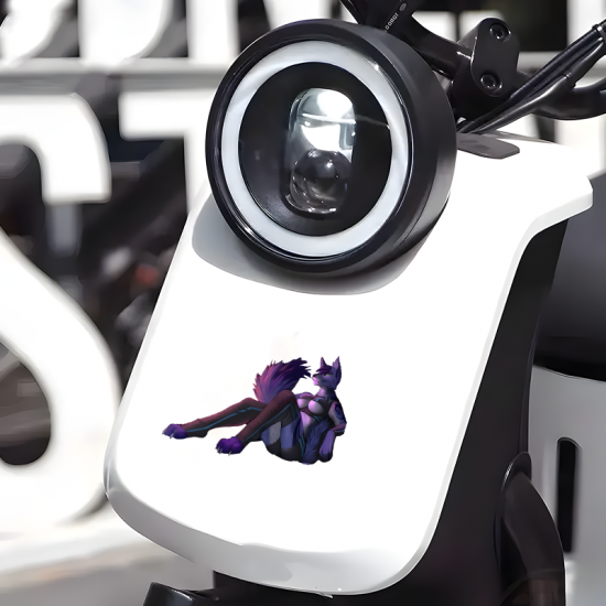 Anthro Wolf Girl on Car Sticker, residue-free removal, perfect for rented spaces and laptops. Vinyl car decals suitable for cars, motorcycles, laptops, computers, backpacks, water bottles, and more.