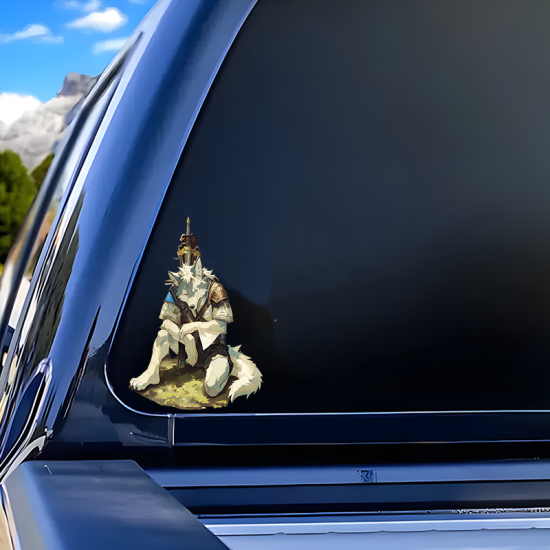 Armored Wolf Warrior with Sword and Car Sticker, adds style to your daily planner, notebook, and office supplies. Vinyl car decals suitable for cars, motorcycles, laptops, computers, backpacks, water bottles, and more.