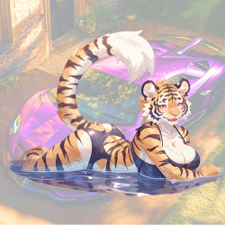 Tiger Furry Bikini Car Decal Sticker, water-resistant sticker suitable for mugs, cups, and tumblers. Vinyl car decals suitable for cars, motorcycles, laptops, computers, backpacks, water bottles, and more.