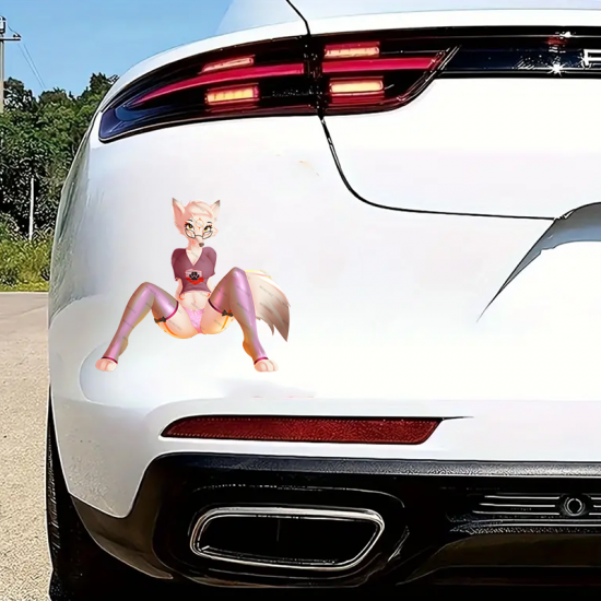 Sexy Fox Furry on Car Decal Sticker, make your belongings stand out with this unique vinyl sticker. Vinyl car decals suitable for cars, motorcycles, laptops, computers, backpacks, water bottles, and more.