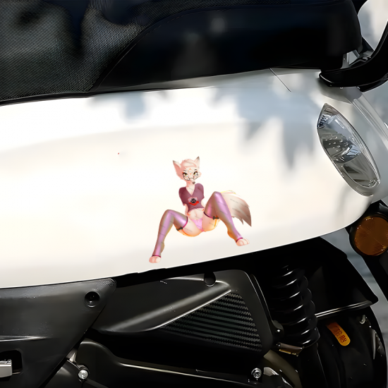 Sexy Fox Furry on Car Decal Sticker, make your belongings stand out with this unique vinyl sticker. Vinyl car decals suitable for cars, motorcycles, laptops, computers, backpacks, water bottles, and more.