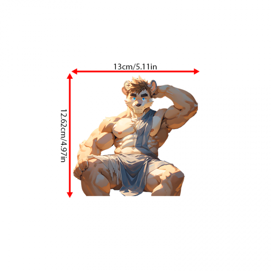 Muscular Furry Lion with Purple Car Sticker, adds a personal touch to your luggage, travel bags, and backpacks. Vinyl car decals suitable for cars, motorcycles, laptops, computers, backpacks, water bottles, and more.
