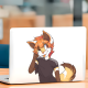 Winking Fox Furry Sticker/Decal, the perfect finishing touch for your scrapbooking masterpiece. Vinyl car decals suitable for cars, motorcycles, laptops, computers, backpacks, water bottles, and more.