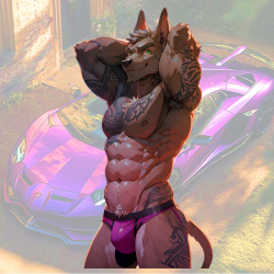 Muscular Furry Wolf with Lamborghini Sticker, easy to apply on cars, trucks, vans, and recreational vehicles. Vinyl car decals suitable for cars, motorcycles, laptops, computers, backpacks, water bottles, and more.