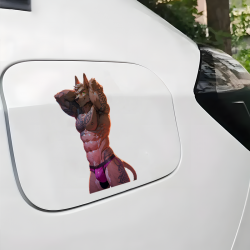 Muscular Furry Wolf with Lamborghini Sticker, easy to apply on cars, trucks, vans, and recreational vehicles. Vinyl car decals suitable for cars, motorcycles, laptops, computers, backpacks, water bottles, and more.