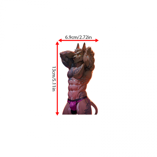 Muscular Furry Wolf with Lamborghini Sticker, easy to apply on cars, trucks, vans, and recreational vehicles. Vinyl car decals suitable for cars, motorcycles, laptops, computers, backpacks, water bottles, and more.