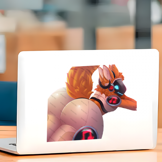 Protogen Furry DJ Sticker, suitable for hard luggage, carry-ons, and travel accessories. Vinyl car decals suitable for cars, motorcycles, laptops, computers, backpacks, water bottles, and more.